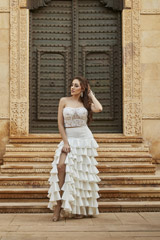 Net Bustier with Ruffled Skirt1