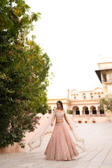 Vintage Pink Net Creeper LehengaDSC05781