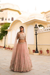 Vintage Pink Net Creeper LehengaDSC05789