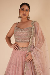 Vintage Pink Net Creeper LehengaDSC08016