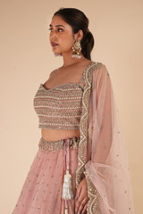 Vintage Pink Net Creeper LehengaDSC08022