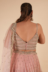 Vintage Pink Net Creeper LehengaDSC08025