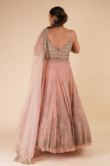 Vintage Pink Net Creeper LehengaDSC08027