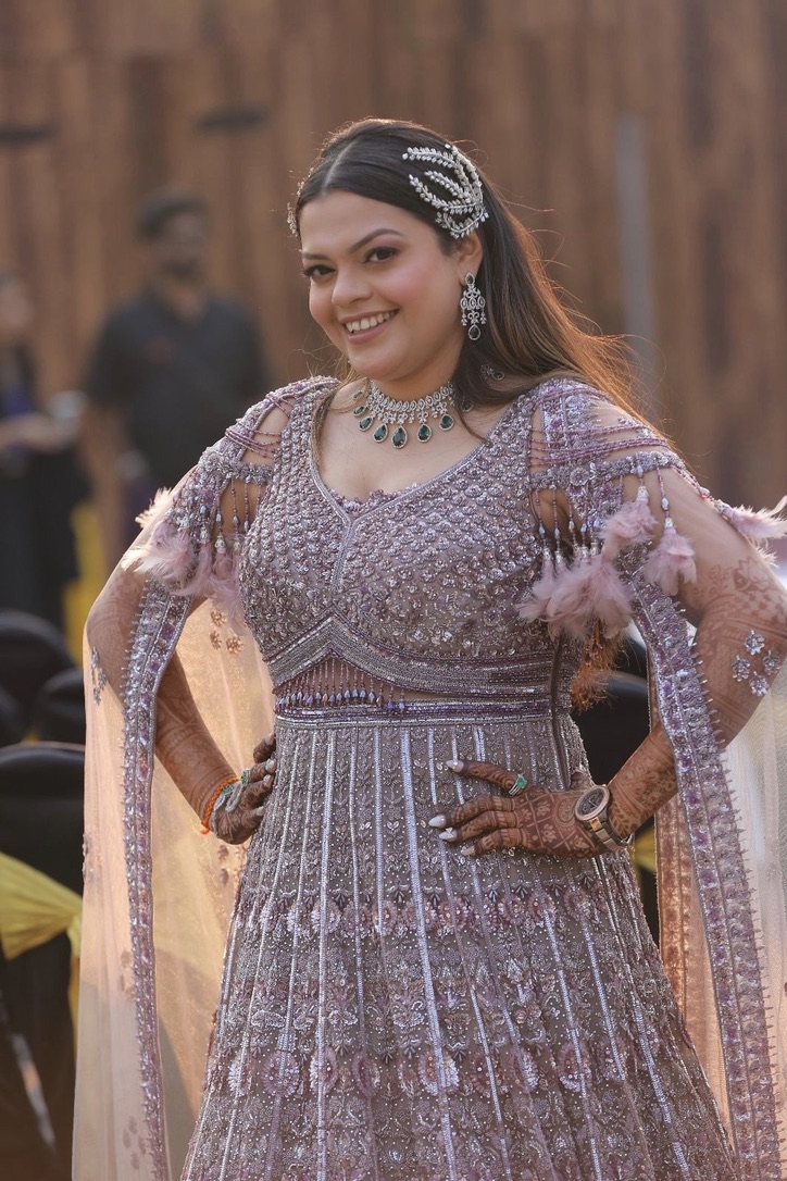 Champagne Royale Embroidered Bridal Lehenga1