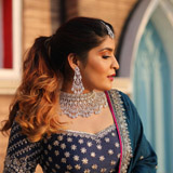 Blue Rawsilk Zardozi Lehengashreya7