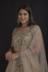 Ivory Sequins Embellished Lehenga Set_DTR1111