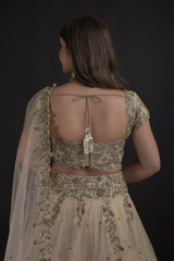 Ivory Sequins Embellished Lehenga Set_DTR1119