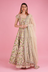 Ivory Floral Embroidered Lehenga