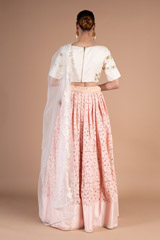 Peach Embroidered Vintage LehengaDSC07472