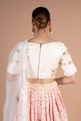 Peach Embroidered Vintage LehengaDSC07473