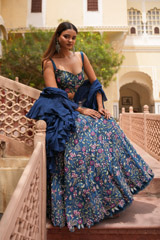 Floral Thread Embroidered LehengaDSC06190
