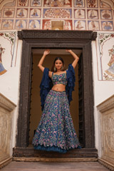 Floral Thread Embroidered Lehenga