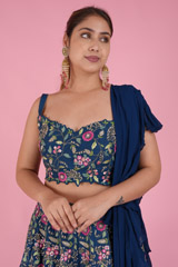 Floral Thread Embroidered LehengaDSC07602