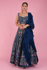 Floral Thread Embroidered LehengaDSC07604