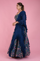 Floral Thread Embroidered LehengaDSC07605