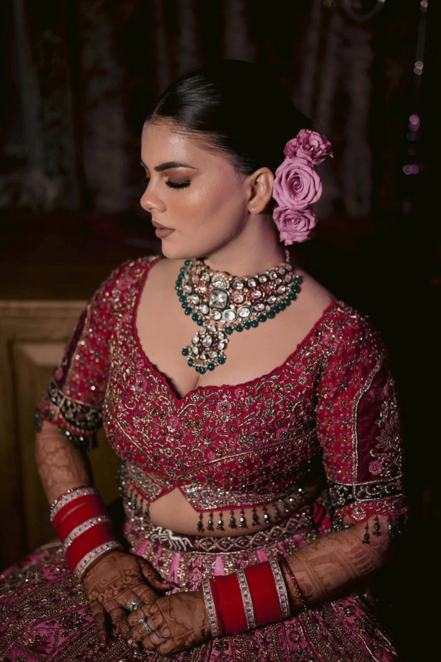 Shades Of Pink Bridal Lehenga With Resham Embroidery And Zari Work2