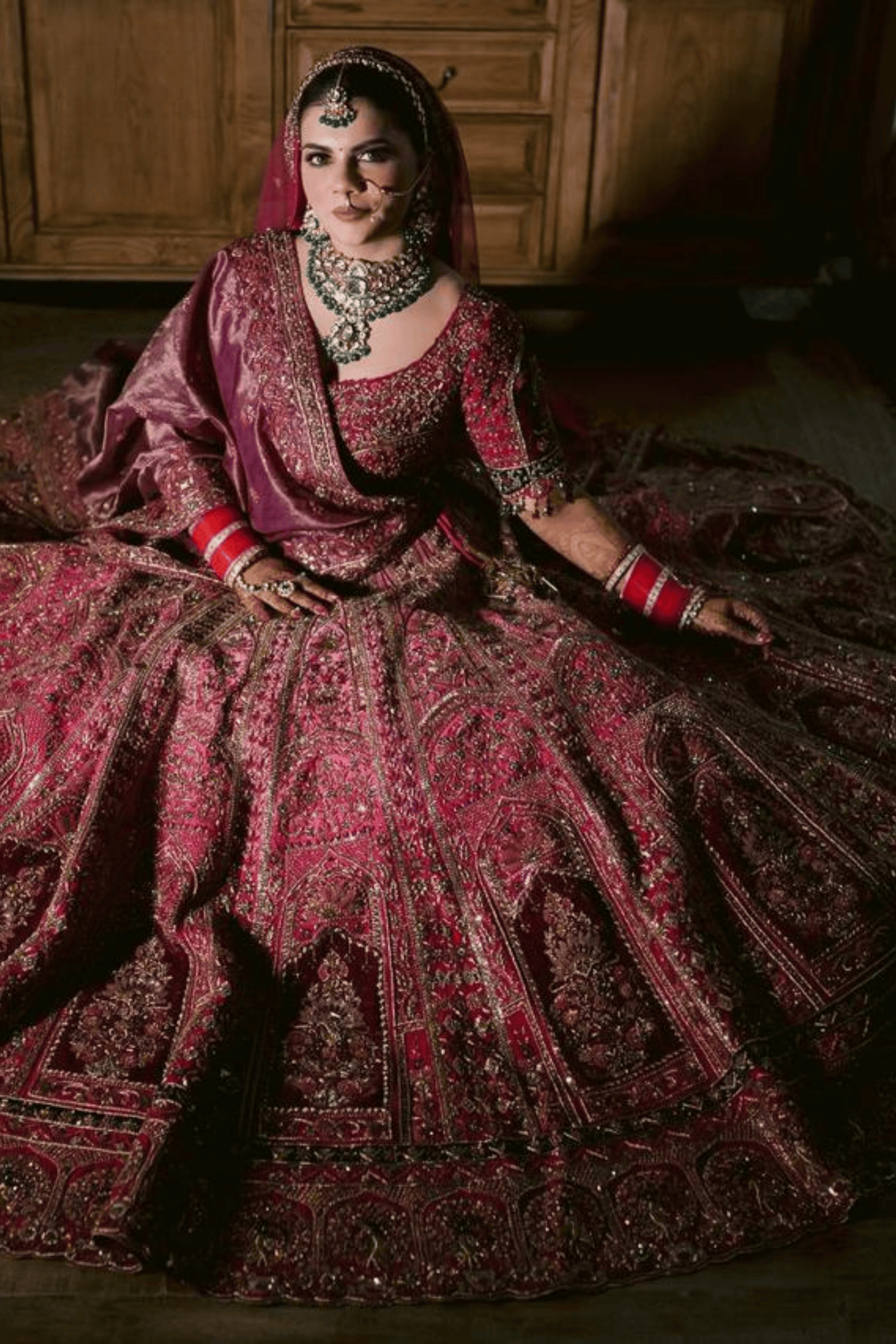 Shades Of Pink Bridal Lehenga With Resham Embroidery And Zari Work4