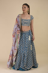 Ink Blue Raw Silk Zardozi Lehenga996_video