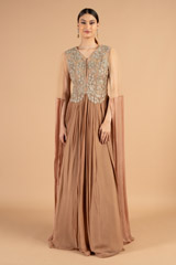 Crepe Gown With Dabka EmbroideryDSC05031