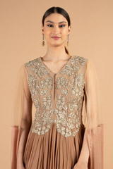 Crepe Gown With Dabka EmbroideryDSC05032