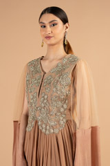 Crepe Gown With Dabka EmbroideryDSC05033
