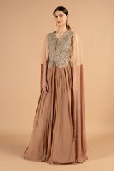 Crepe Gown With Dabka EmbroideryDSC05034