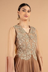 Crepe Gown With Dabka EmbroideryDSC05037